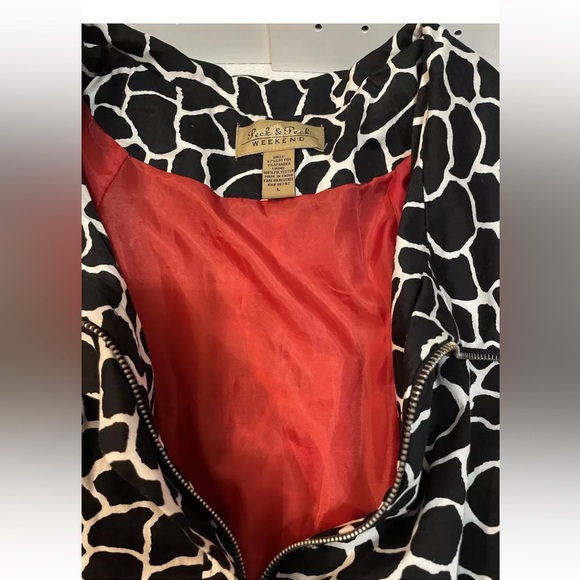 Peck & Peck Weekend Giraffe Print Jacket Women’s Sz L 25.00 - Picture 4 of 4